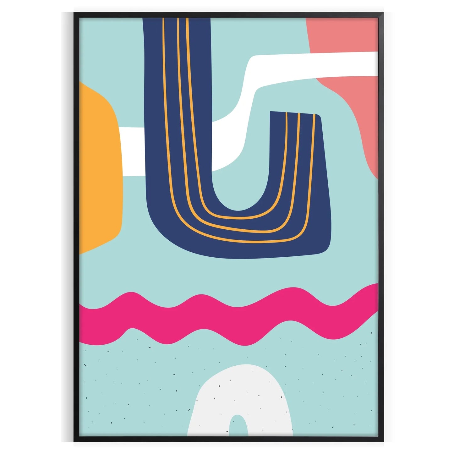 splash creativity space colorful boho wall art poster abstract design vibrant blue yellow hues stunning artwork perfect print lovers gift available sizes A4 cm A0