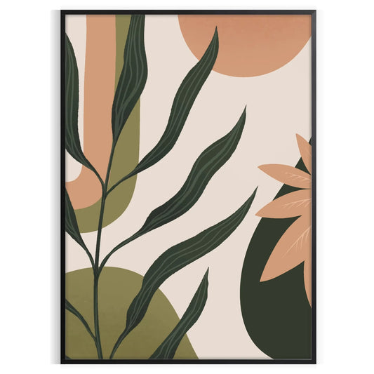 space Boho Art Wall poster abstract designs vibrant green orange hues stunning print modern bohemian touch room unique gift personal artwork