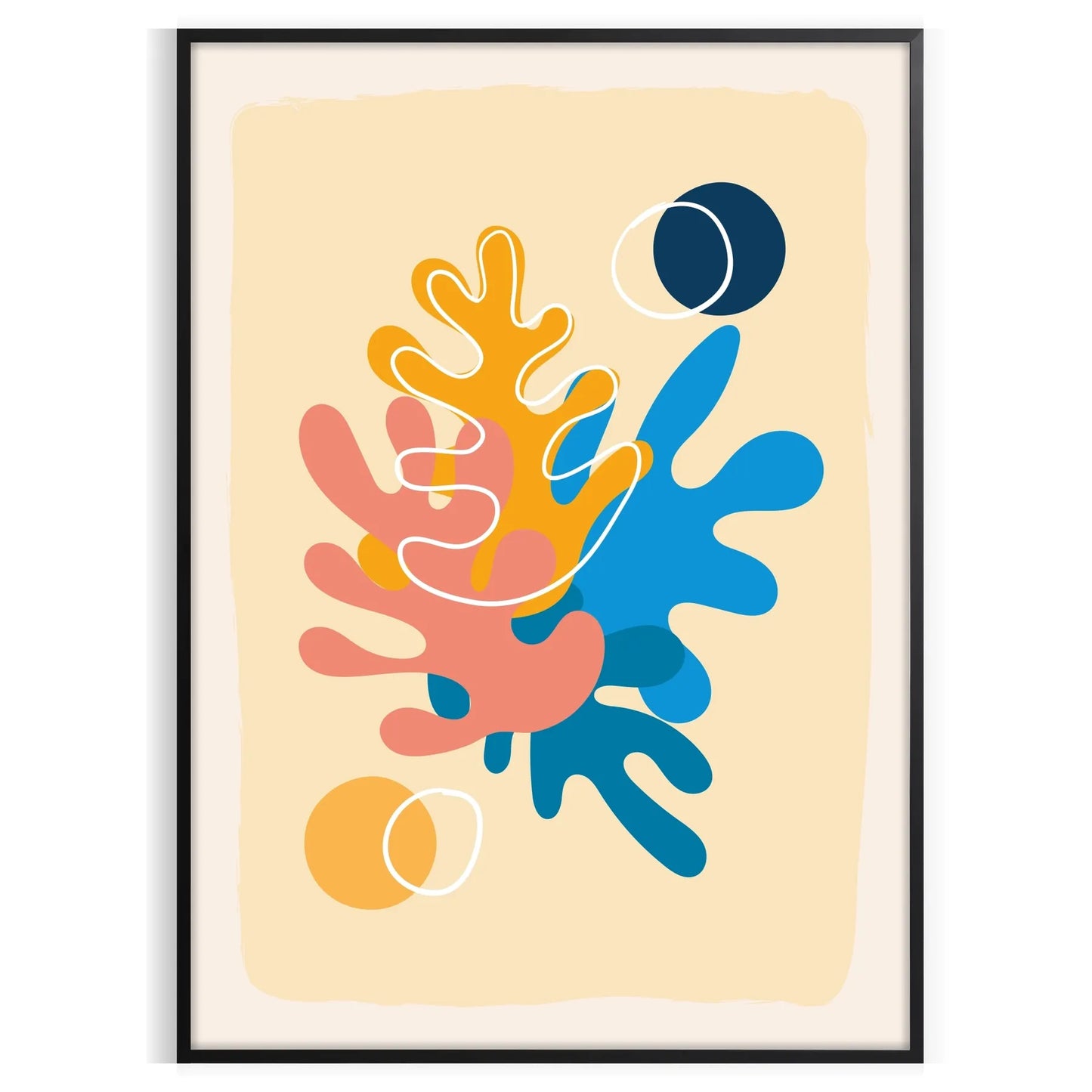 space captivating boho abstract poster vibrant orange blue hues wall art print unique gift sure sizes A4 cm A0 home decor artwork today