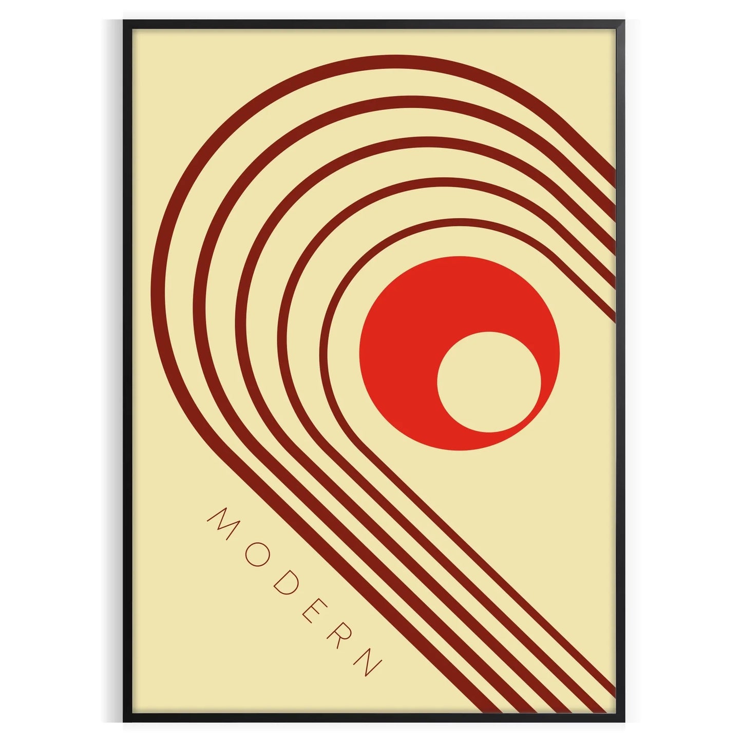 space boho abstract wall poster serene gray vibrant orange tones art thoughtful gift print chic modern touch room size A4 cm A0