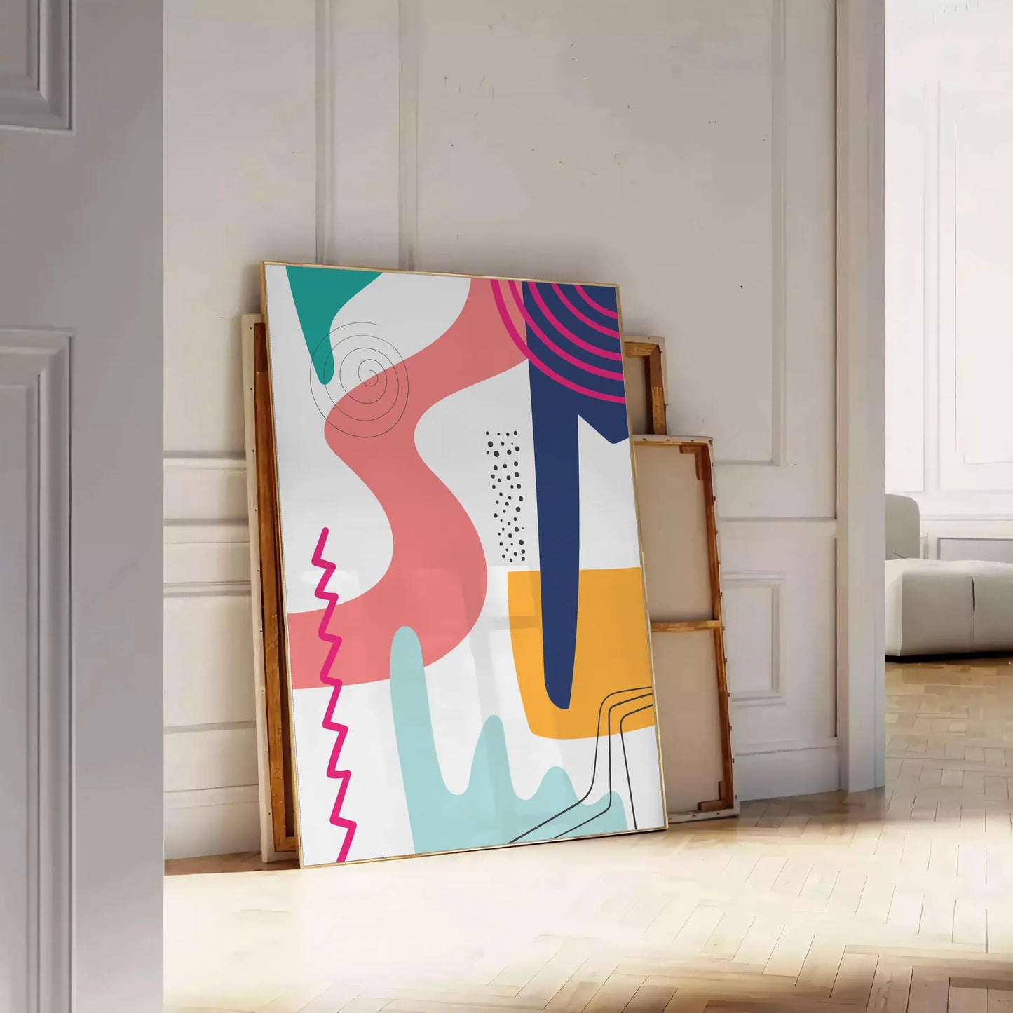 space boho abstract bohemian poster stunning print vibrant wall art ideal gift unique artwork decor frame versatile styling options