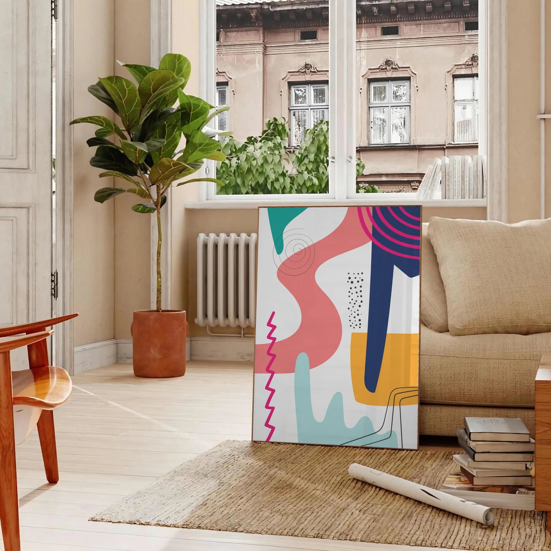 space boho abstract bohemian poster stunning print vibrant wall art ideal gift unique artwork decor frame versatile styling options