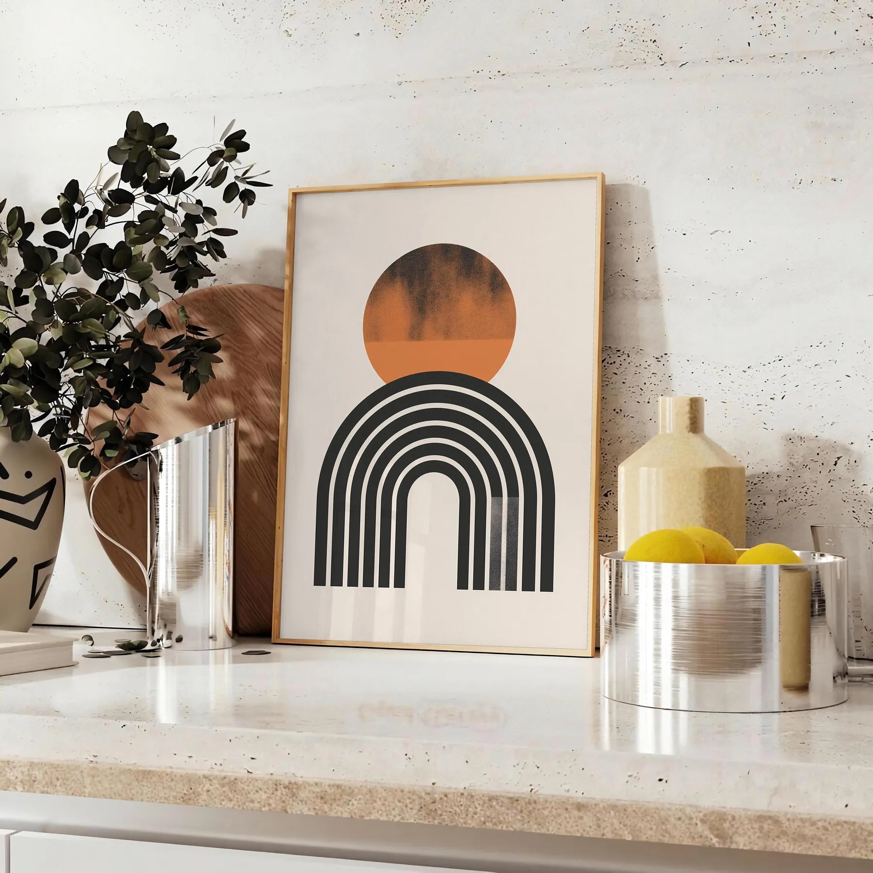 space Boho Abstract 16 poster gray green tones captivating art wall piece perfect tranquility style room unique gift artwork available standalone print