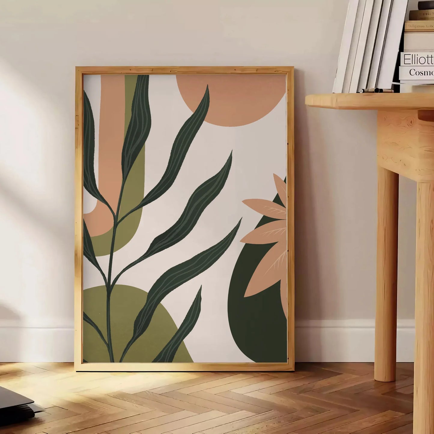 space Boho Art Wall poster abstract designs vibrant green orange hues stunning print modern bohemian touch room unique gift personal artwork
