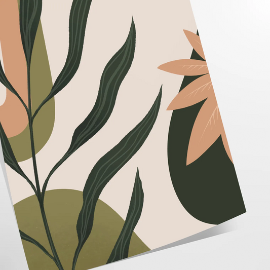 space Boho Art Wall poster abstract designs vibrant green orange hues stunning print modern bohemian touch room unique gift personal artwork