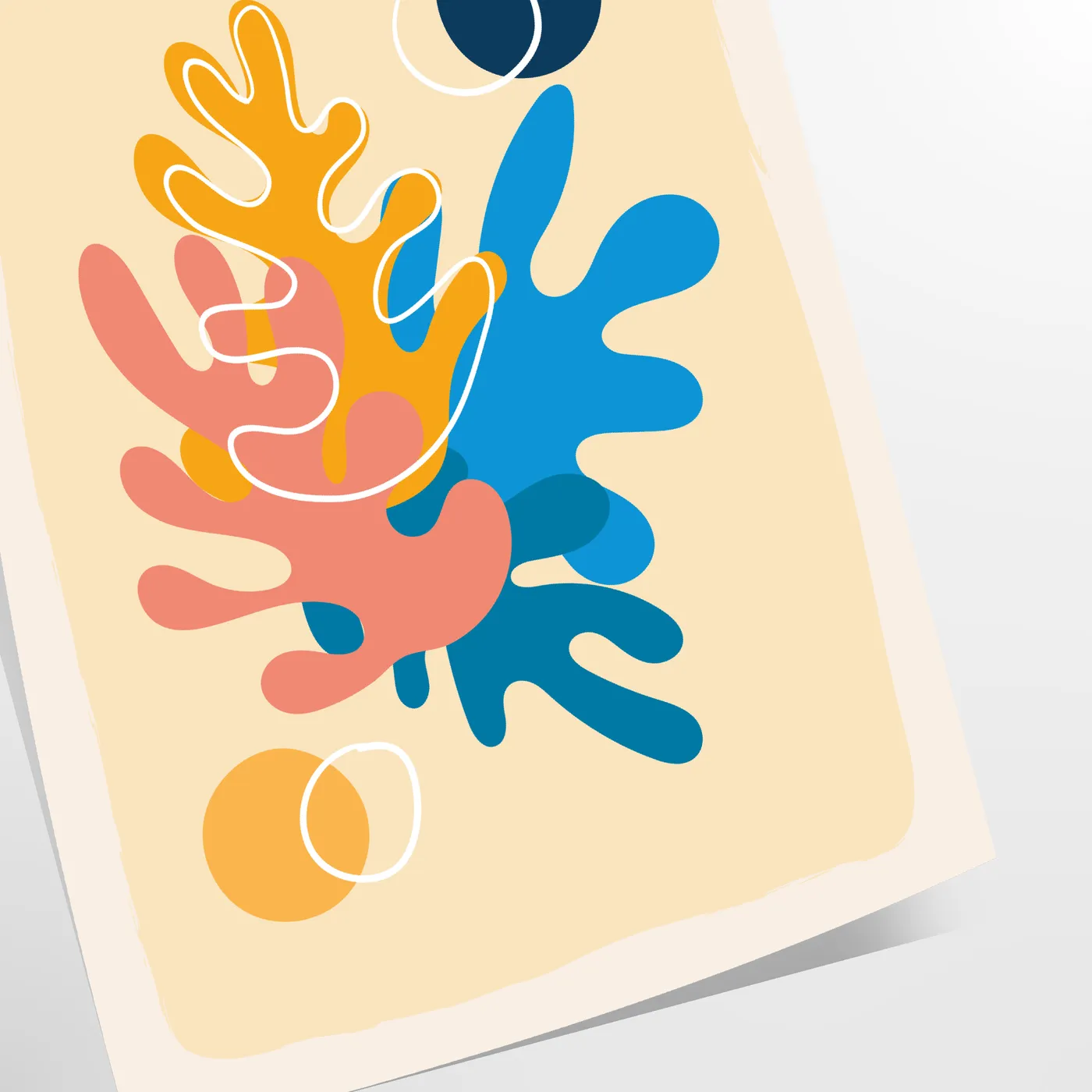 space captivating boho abstract poster vibrant orange blue hues wall art print unique gift sure sizes A4 cm A0 home decor artwork today