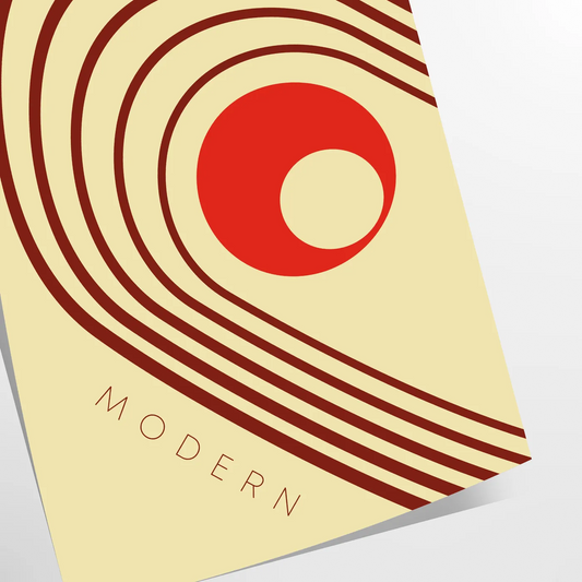 space boho abstract wall poster serene gray vibrant orange tones art thoughtful gift print chic modern touch room size A4 cm A0